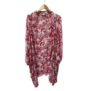 INTIMATELY FREE PEOPLE Women's Floral Oversize Kimono Red Cream Size M/L